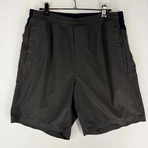 birddogs Lined Athletic Shorts Mens Gray Blue Elastic Waist Draw String Logo M